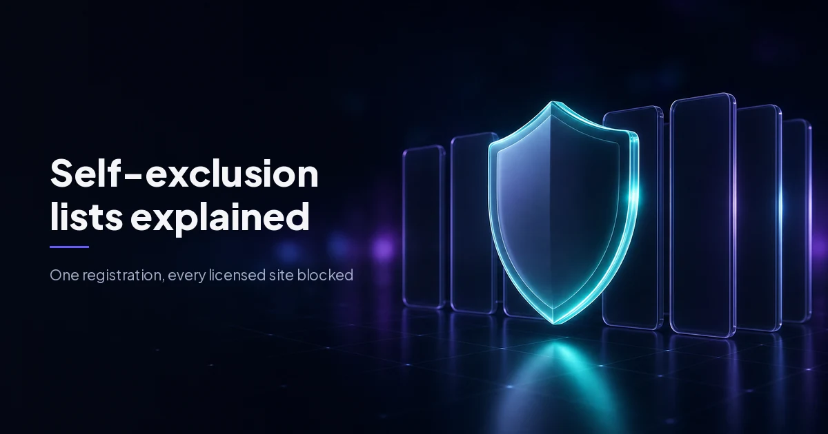 A glass shield in front of a row of dimmed glass panels, cover image for national self-exclusion schemes